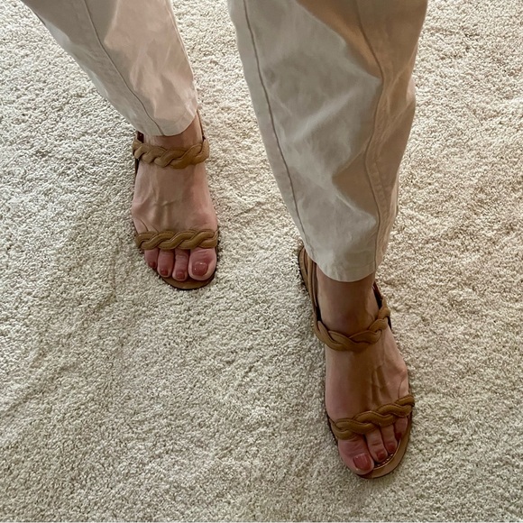 Prada Shoes - Tan Prada Braided Sandals size 39 ~ Quiet Luxury